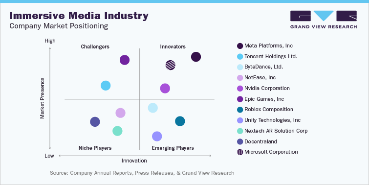 Immersive Media Industry -  Company Market Positioning