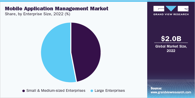 Mobile Application Management Market Share, by Enterprise Size, 2022 (%)