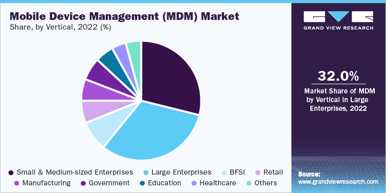 Mobile Device Management (MDM) Market Share, by Vertical, 2022 (%)