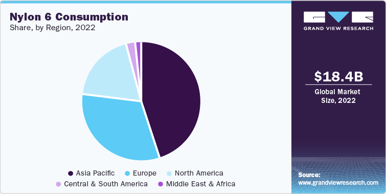 Nylon 6 Consumption Share, by Region, 2022