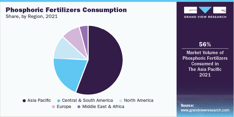 Phosphoric Fertilizers Consumption Share, by Region, 2021
